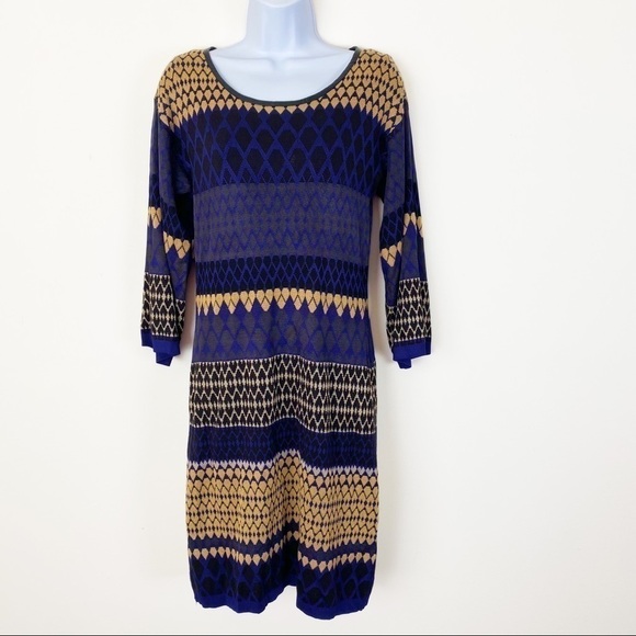 LAUNDRY by SHELLI SEGAL Multicolor Abstract Knit Dress Size Small Lined Cocktail - Picture 1 of 9
